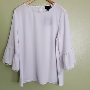 Liz Claiborne White Flowy Shirt